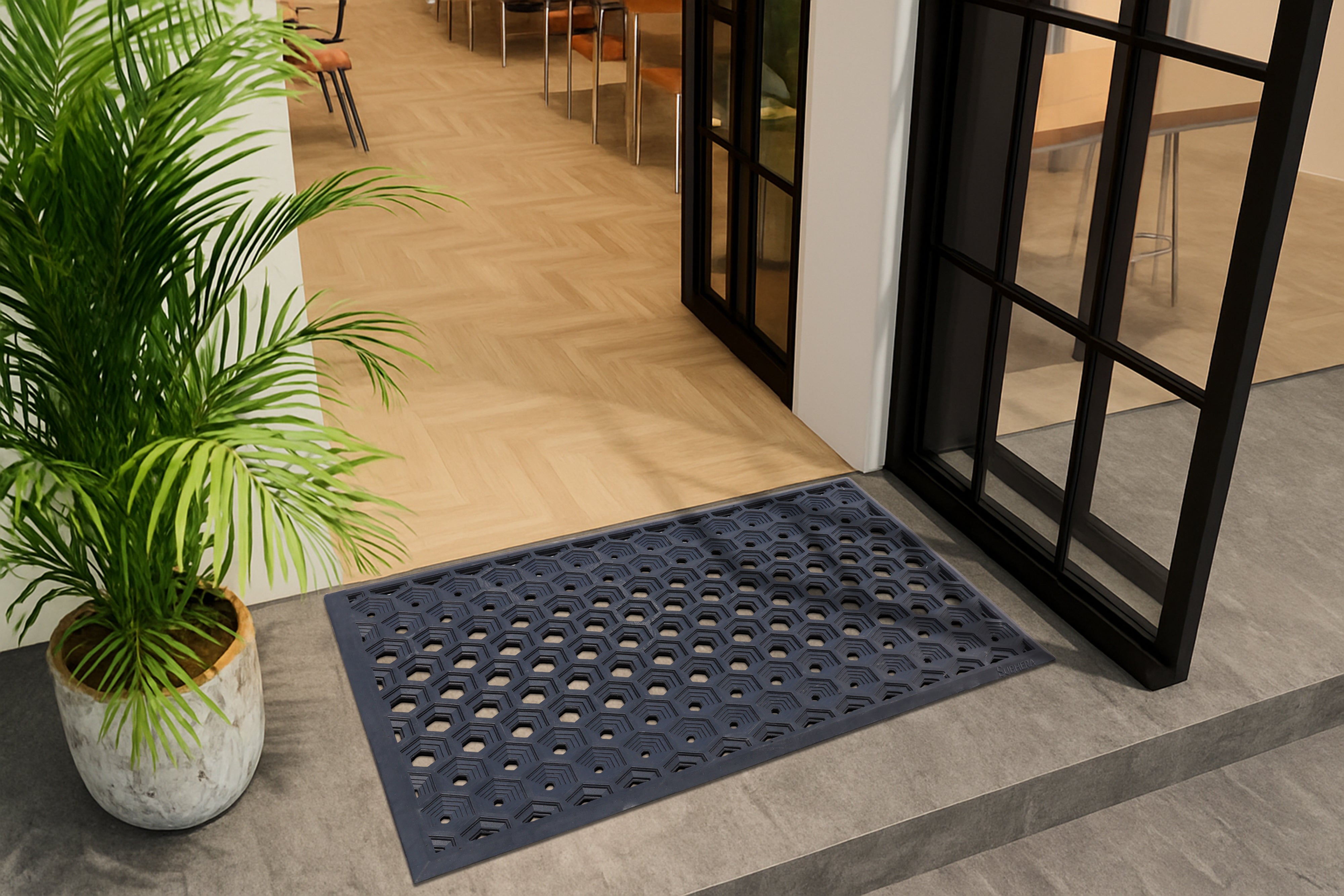 SUBHERA Rubber Extra Drain Mat – 36X60 Non-Slip Floor Mat