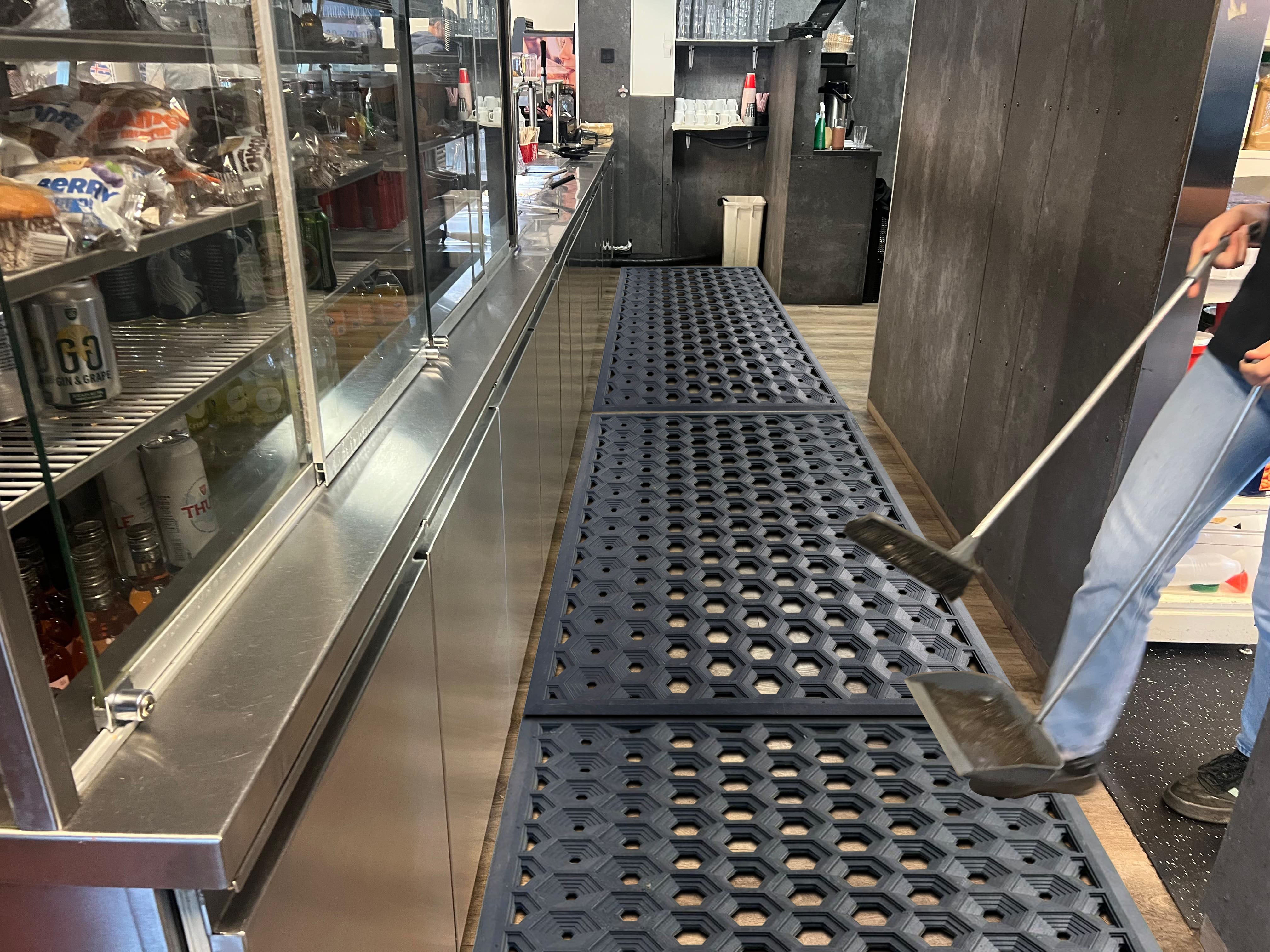 SUBHERA Heavy-Duty 36X60 Rubber Kitchen Mat – Anti-Fatigue, Non-Slip Drainage Mat for Professional Workspaces