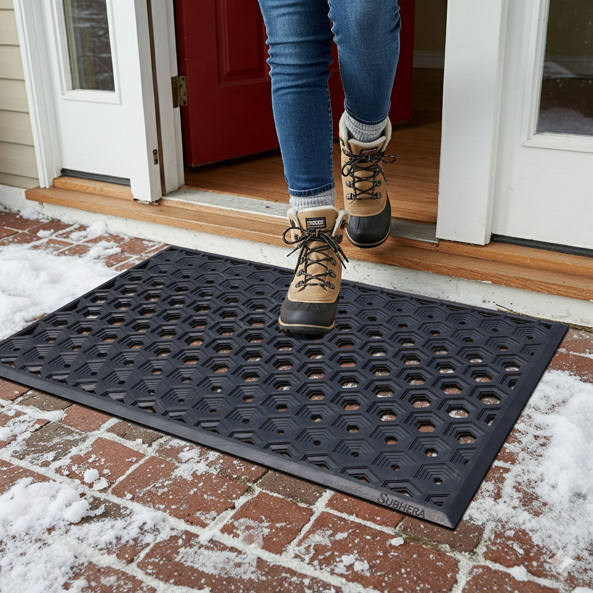 SUBHERA Hexa Drain Pool Mat 36X60– Stylish Protection by the Water