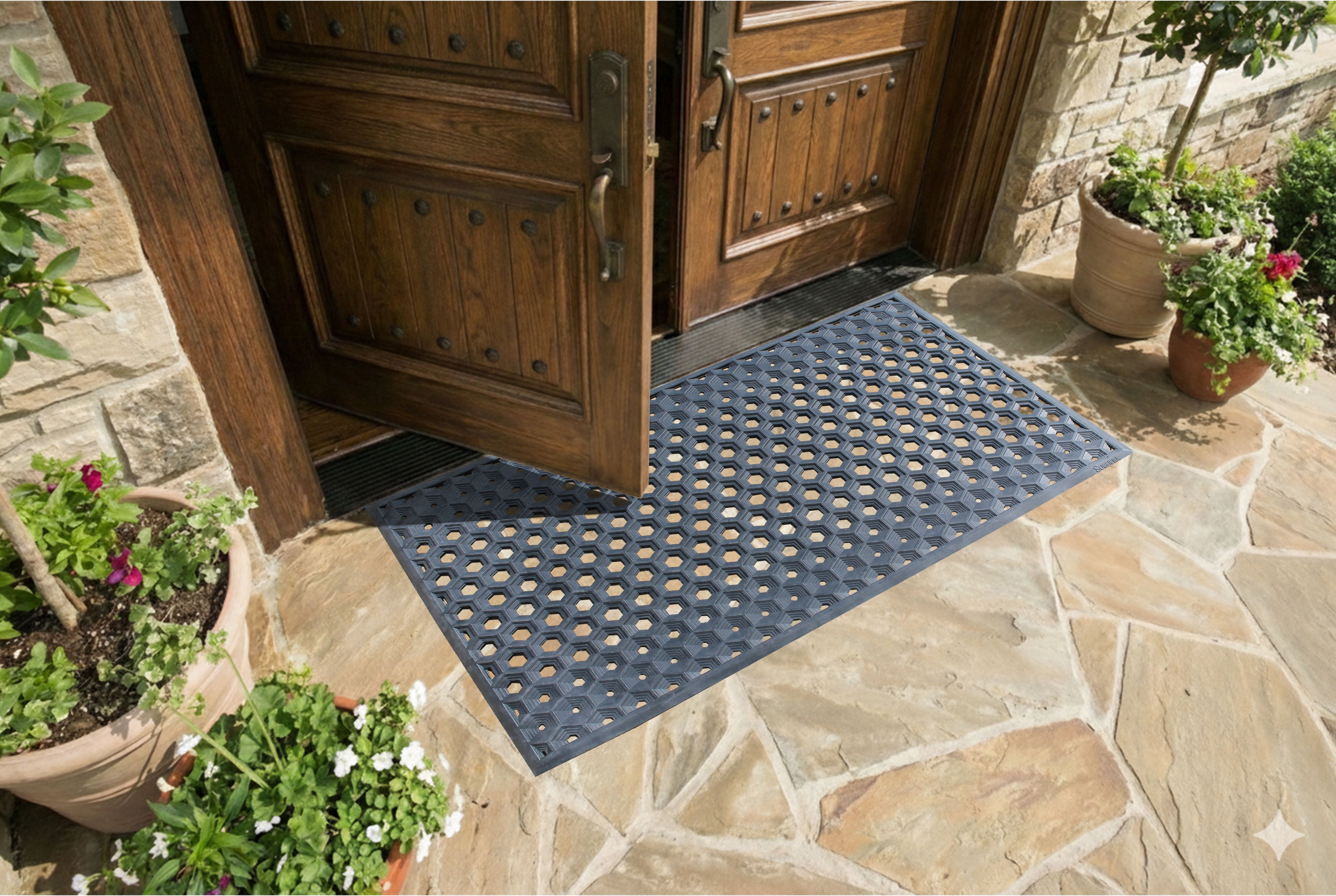 SUBHERA 36X60 Premium Drain Hole Mat – Anti-Fatigue, Water-Resistant Rubber Floor Mat for Indoor & Outdoor Use