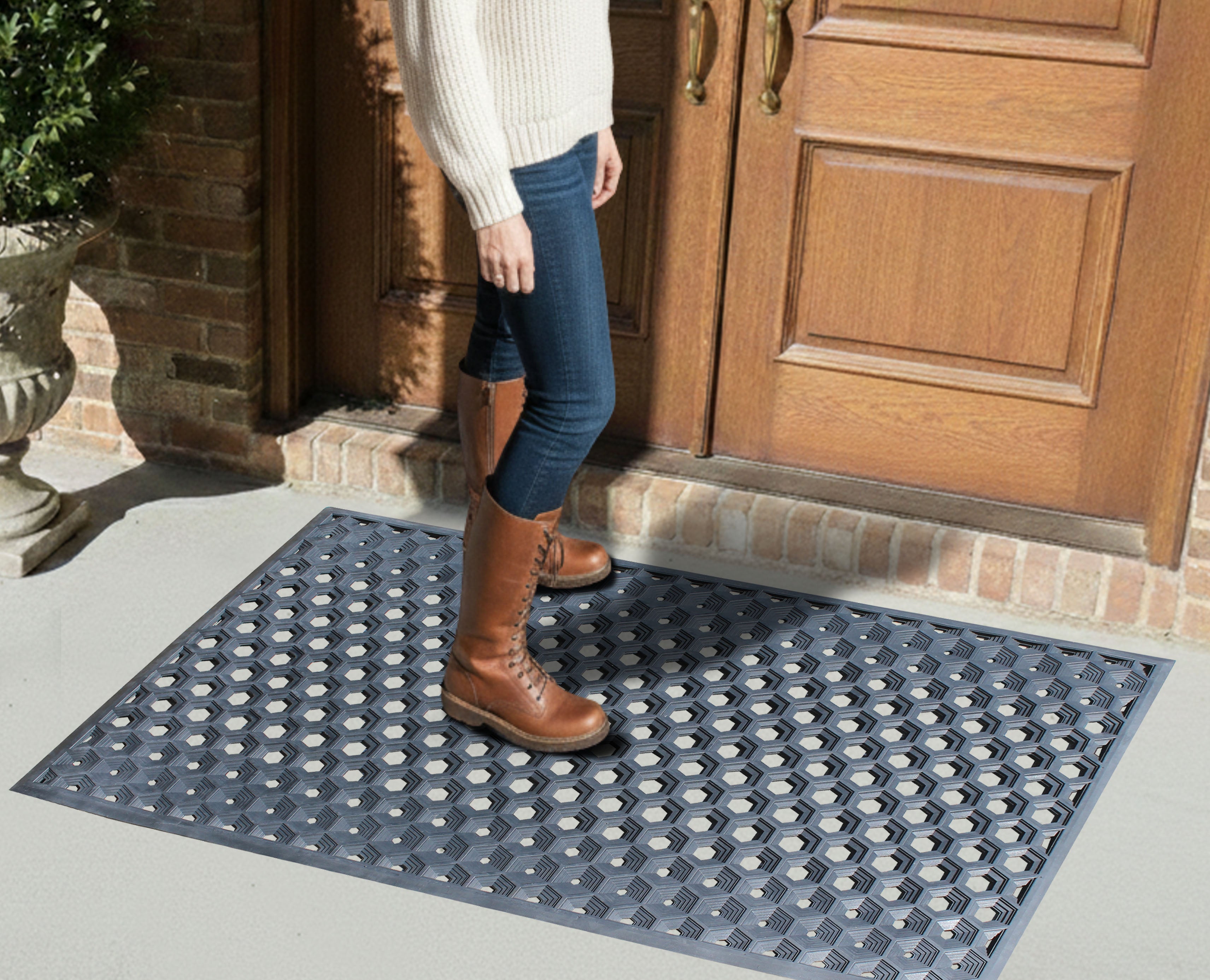 SUBHERA 36X60 Premium Drain Hole Mat – Anti-Fatigue, Water-Resistant Rubber Floor Mat for Indoor & Outdoor Use