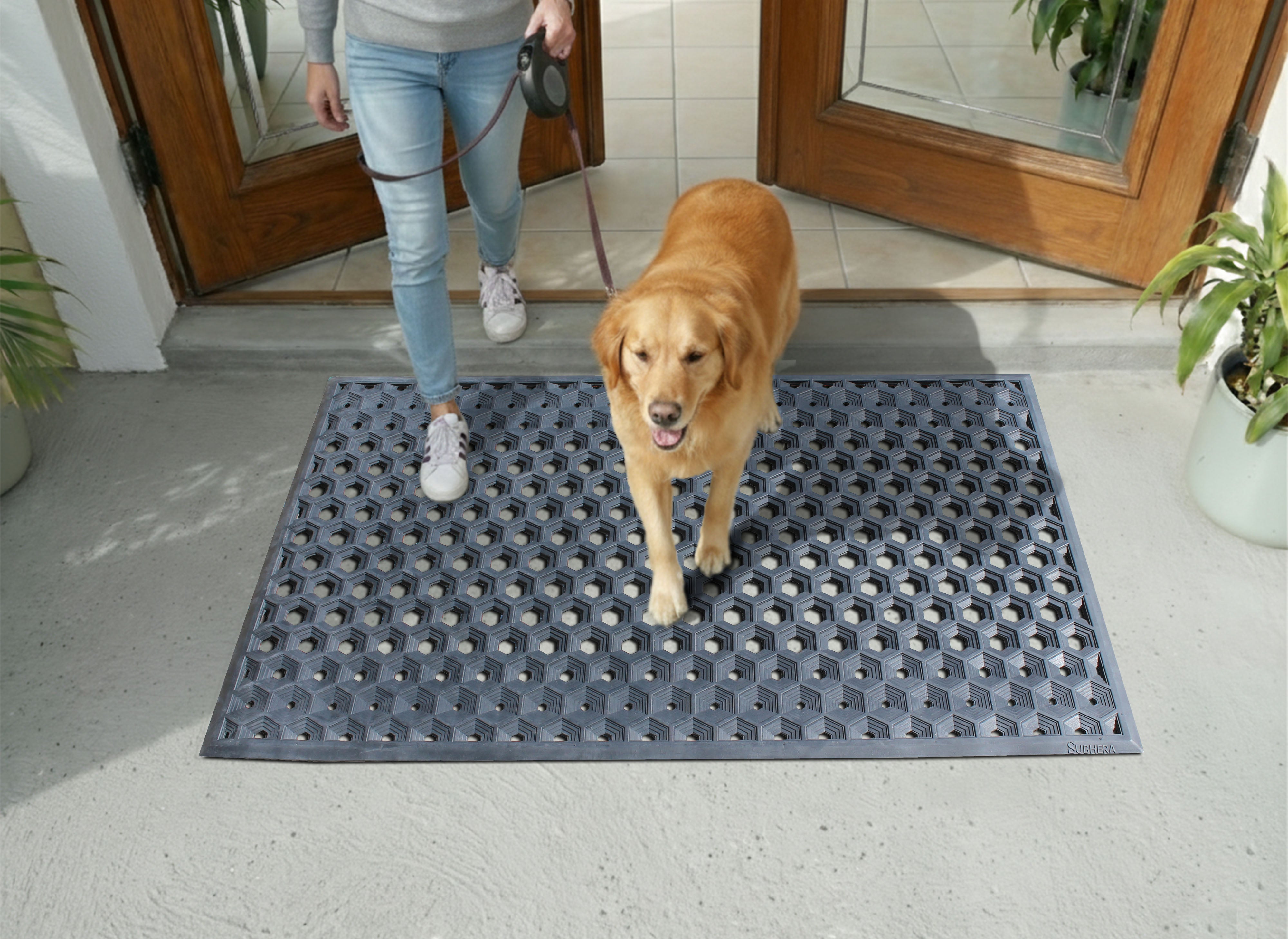 SUBHERA Hexa Drain Pool Mat 36X60– Stylish Protection by the Water