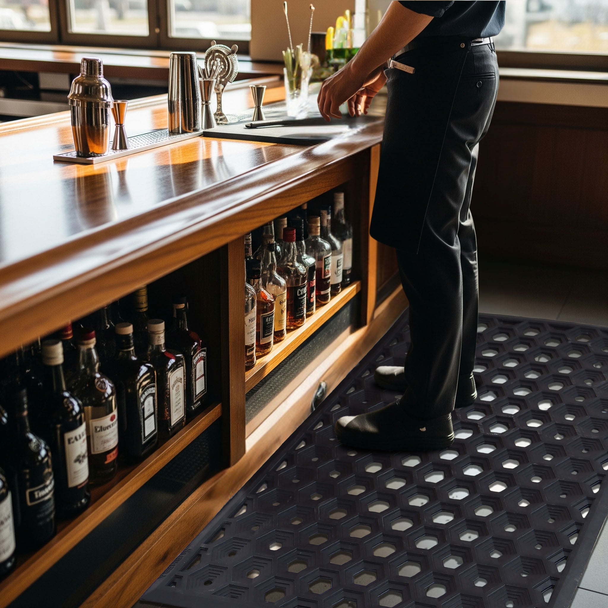 SUBHERA Premium 36X60 Bar Mat – Anti-Slip Rubber Comfort for Restaurants, Bars & Hospitality Areas