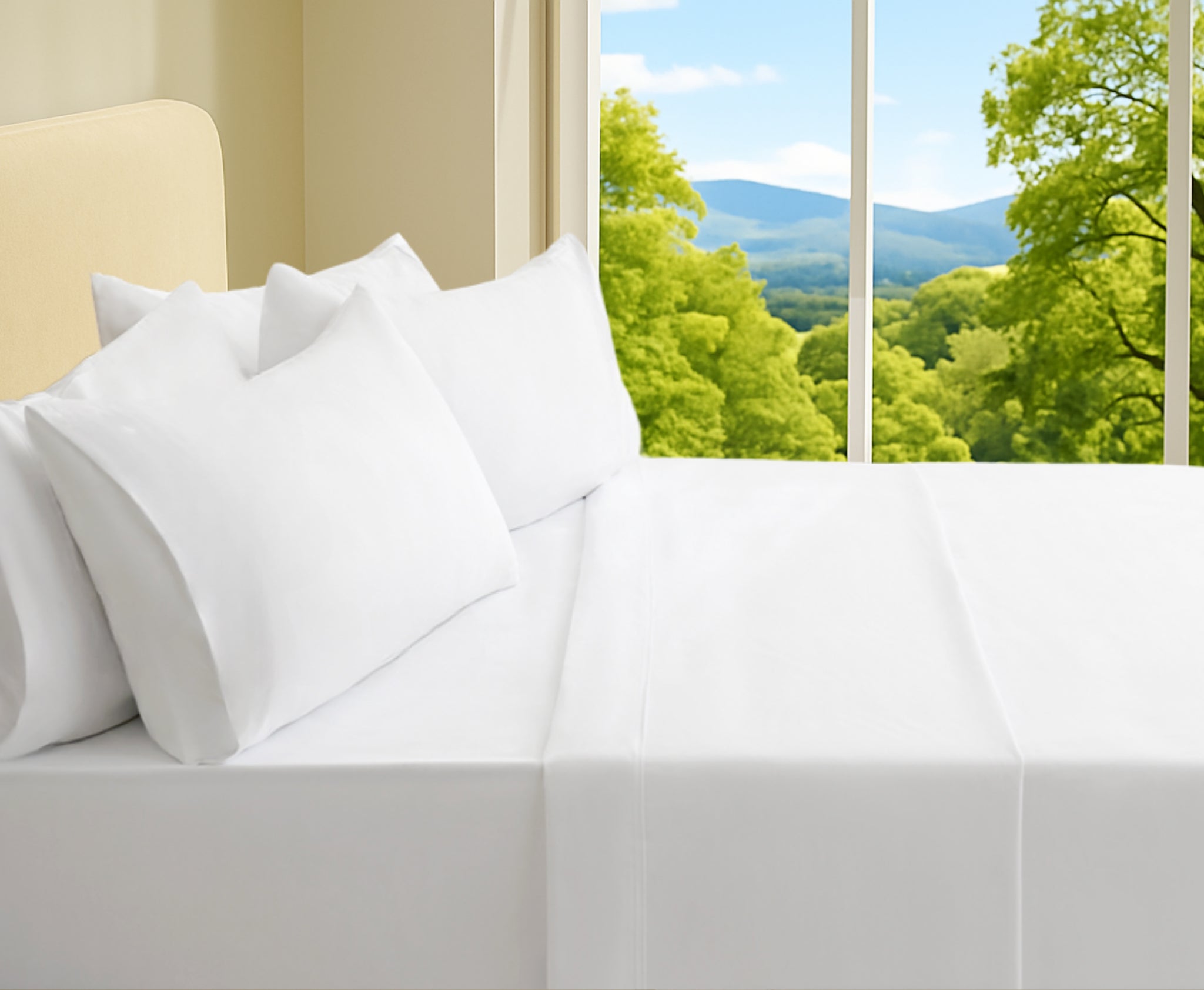 SUBHERA Organic Cotton Bed Pillow (20x36) with Pillowcase – 2" Quilted Gusset Support for All-Night Comfort