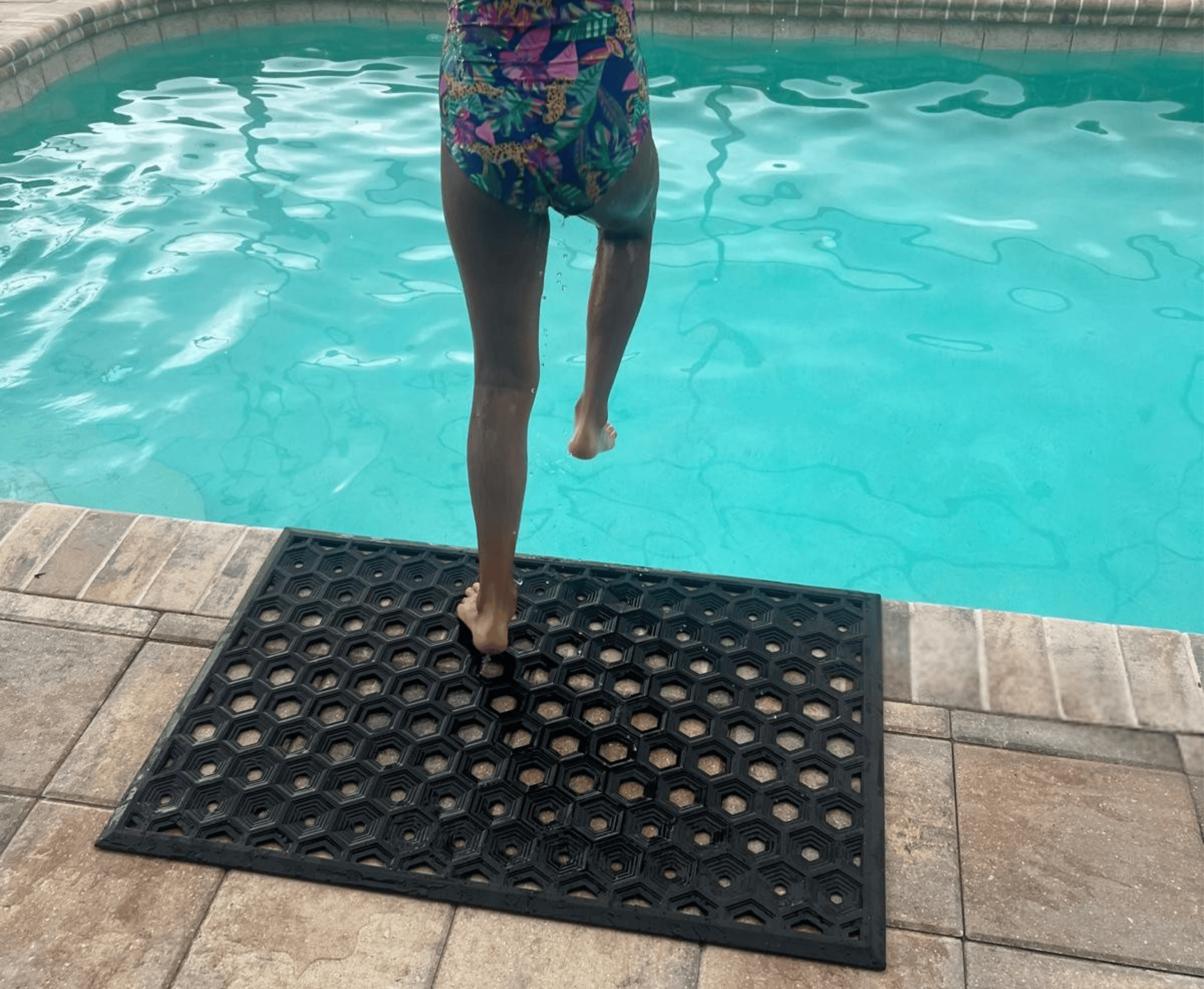 SUBHERA Hexa Drain Pool Mat 25X39 – Stylish Protection by the Water