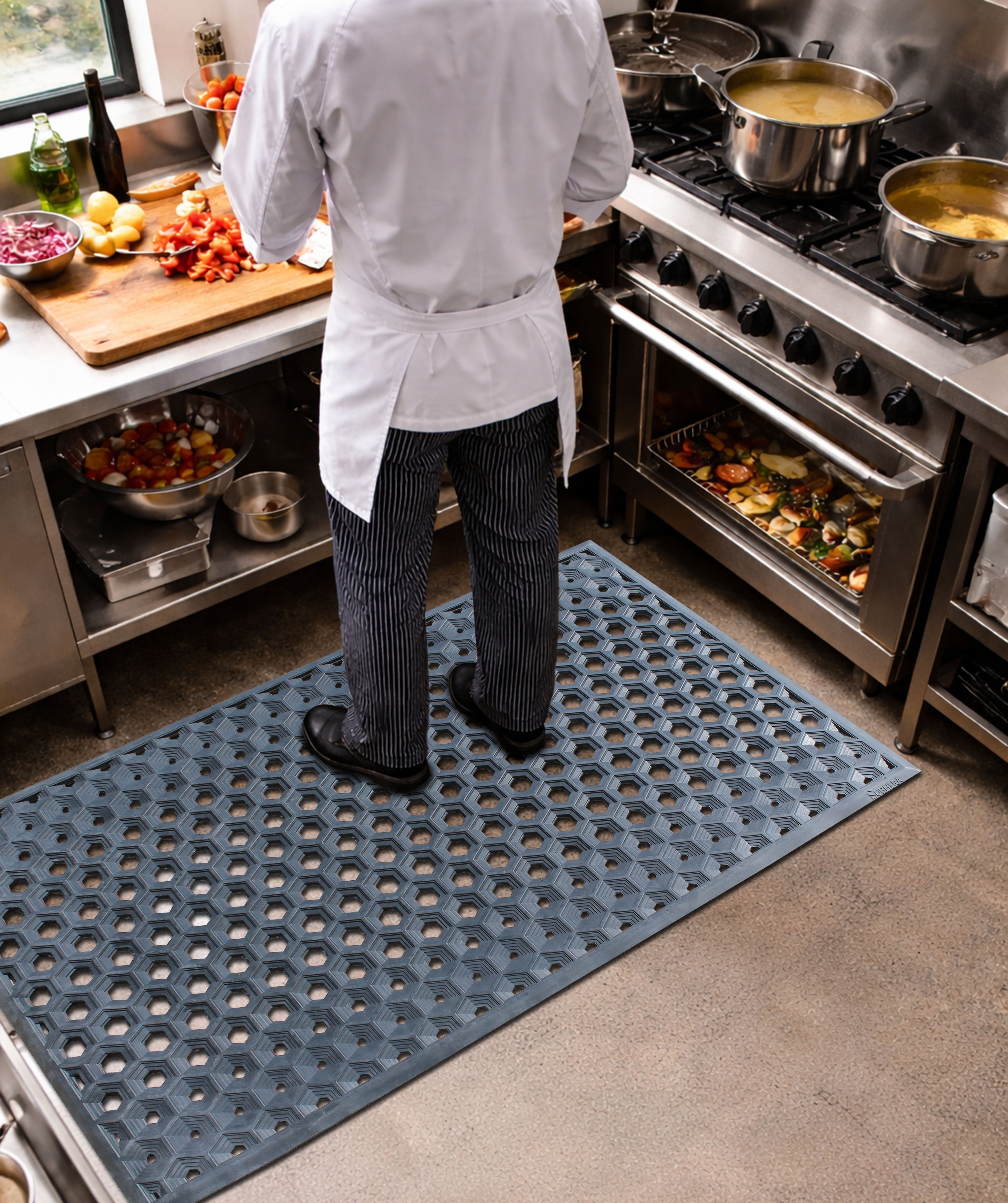 SUBHERA Rubber Extra Drain Mat – 36X60 Non-Slip Floor Mat