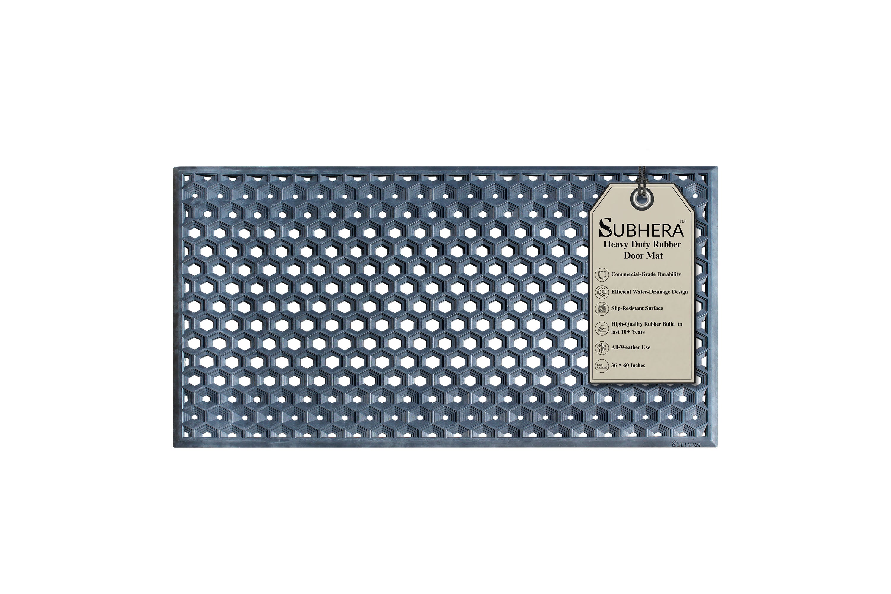 Subhera Outdoor Rubber Mat – 25X39 Honeycomb Design for Pool Area