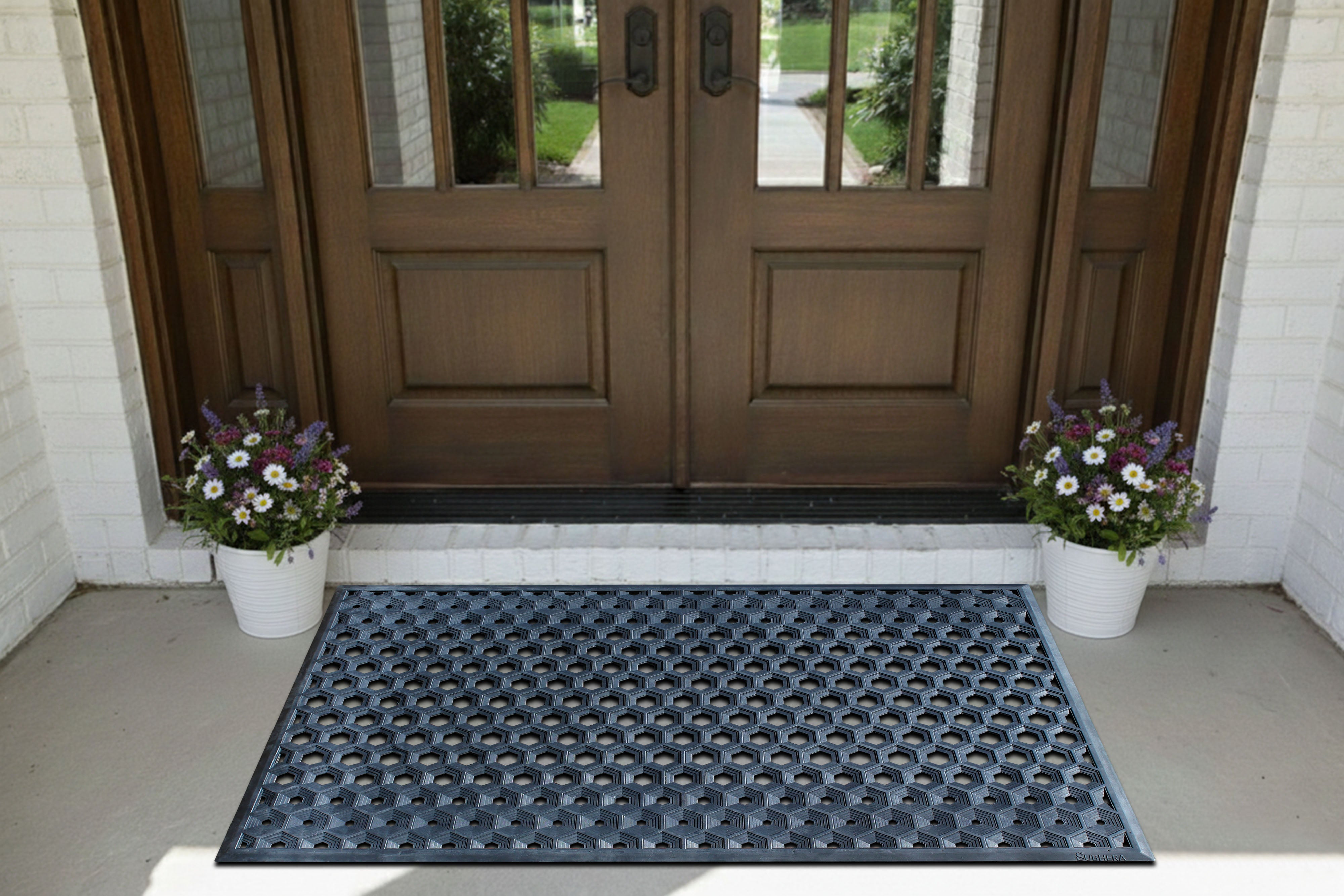 SUBHERA 36X60 Premium Drain Hole Mat – Anti-Fatigue, Water-Resistant Rubber Floor Mat for Indoor & Outdoor Use
