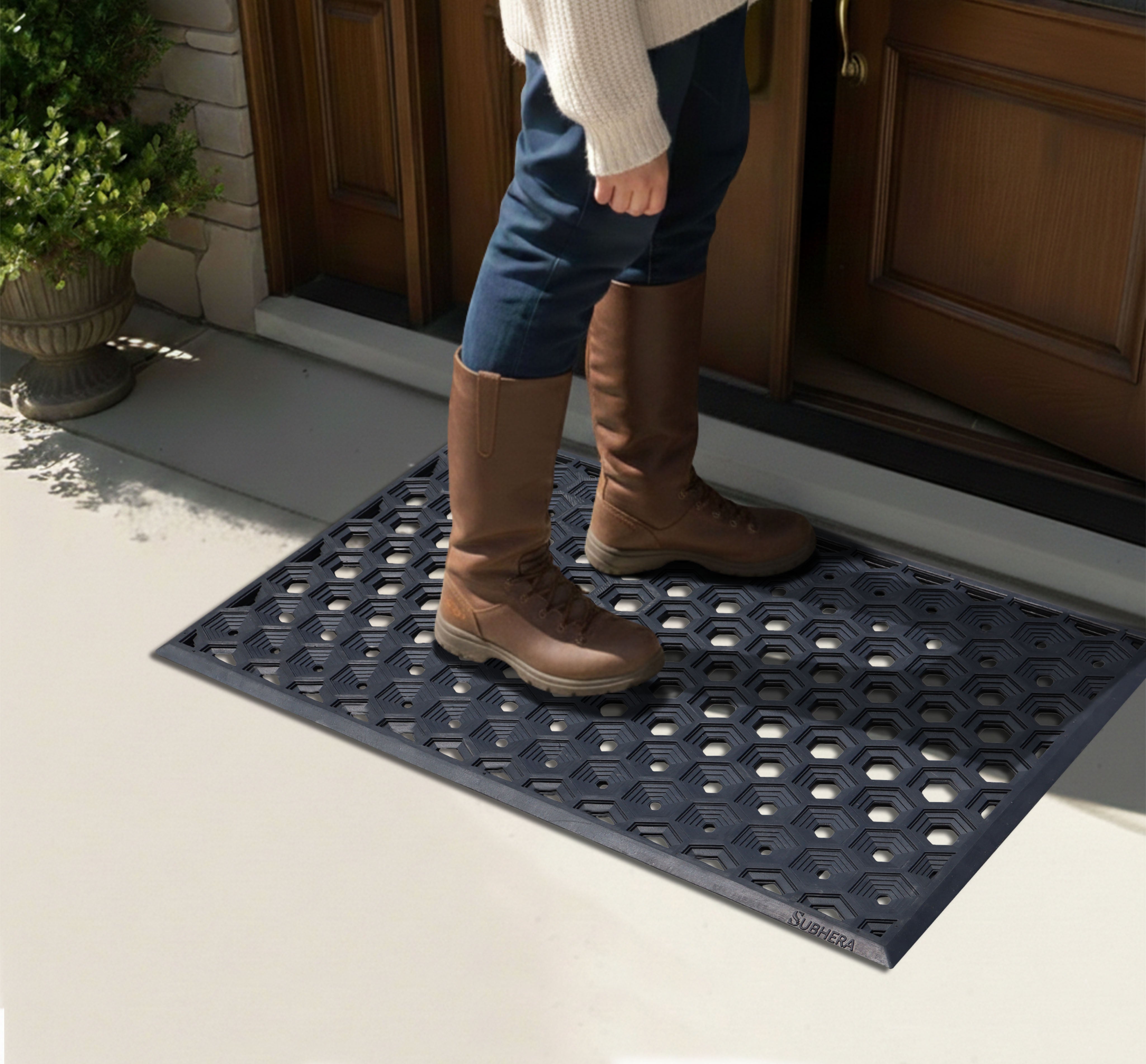 SUBHERA Hexa Drain Pool Mat 36X60– Stylish Protection by the Water