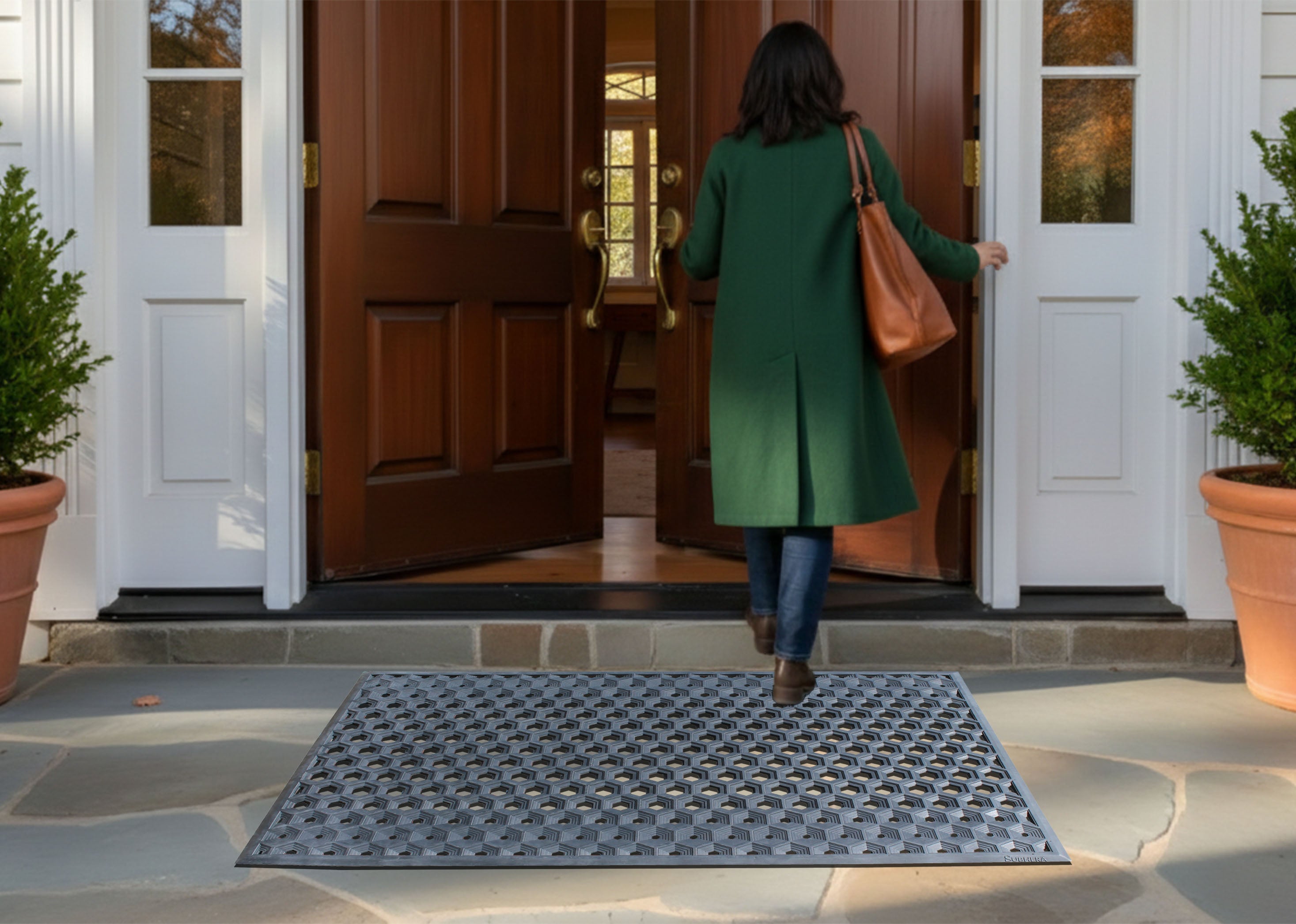 SUBHERA 36X60 Premium Drain Hole Mat – Anti-Fatigue, Water-Resistant Rubber Floor Mat for Indoor & Outdoor Use