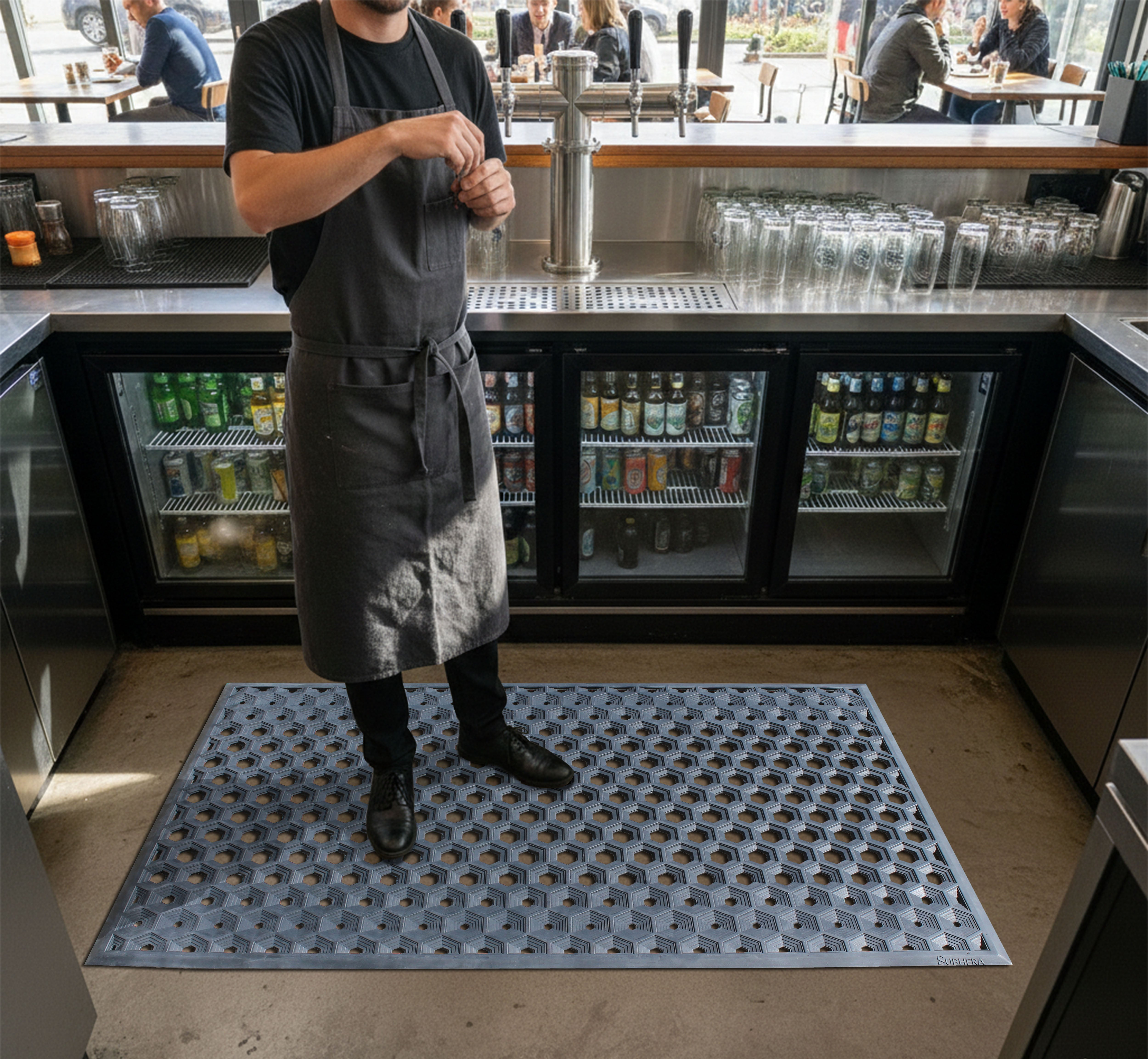 SUBHERA Premium 36X60 Bar Mat – Anti-Slip Rubber Comfort for Restaurants, Bars & Hospitality Areas