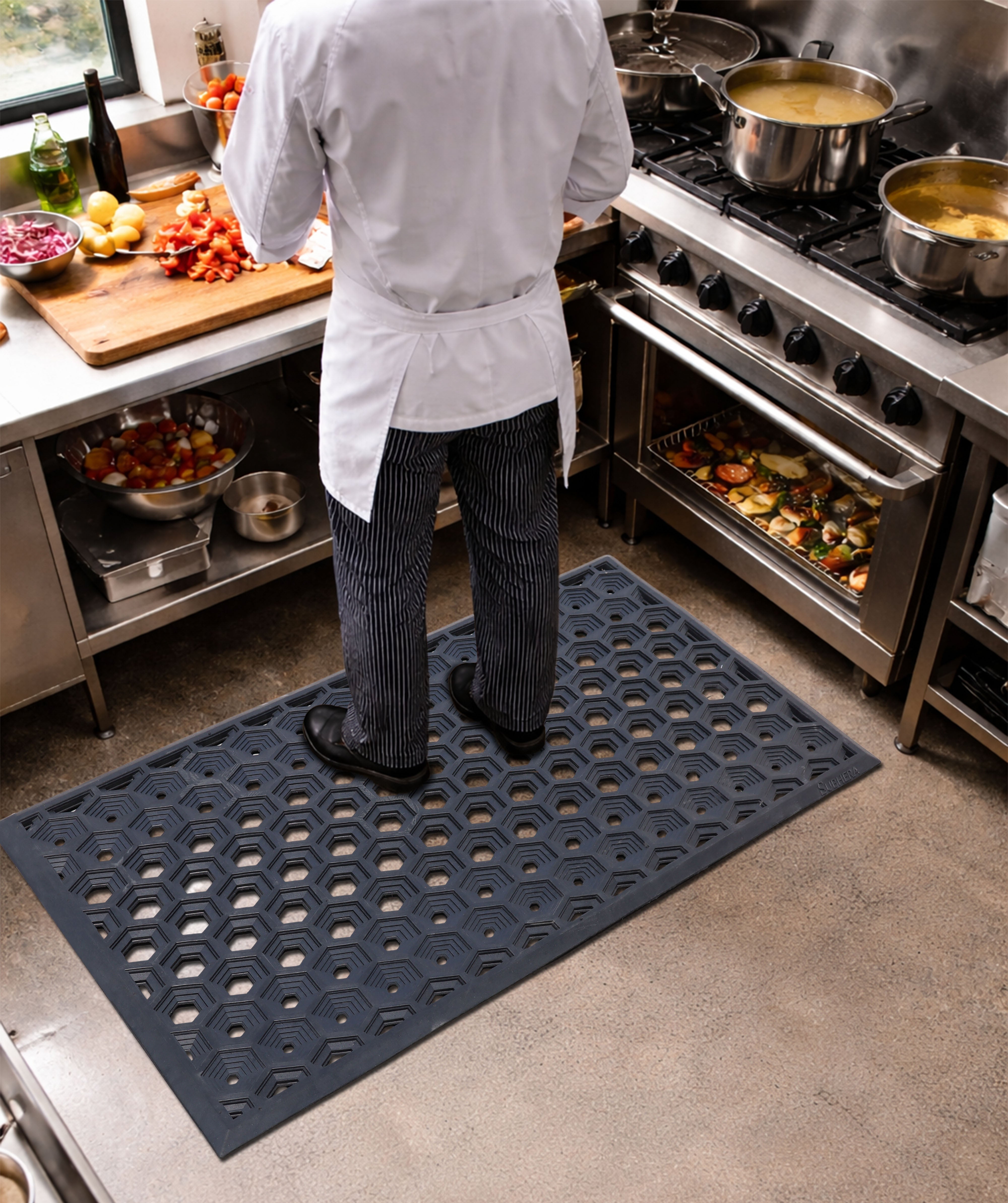 SUBHERA Rubber Extra Drain Mat – 36X60 Non-Slip Floor Mat