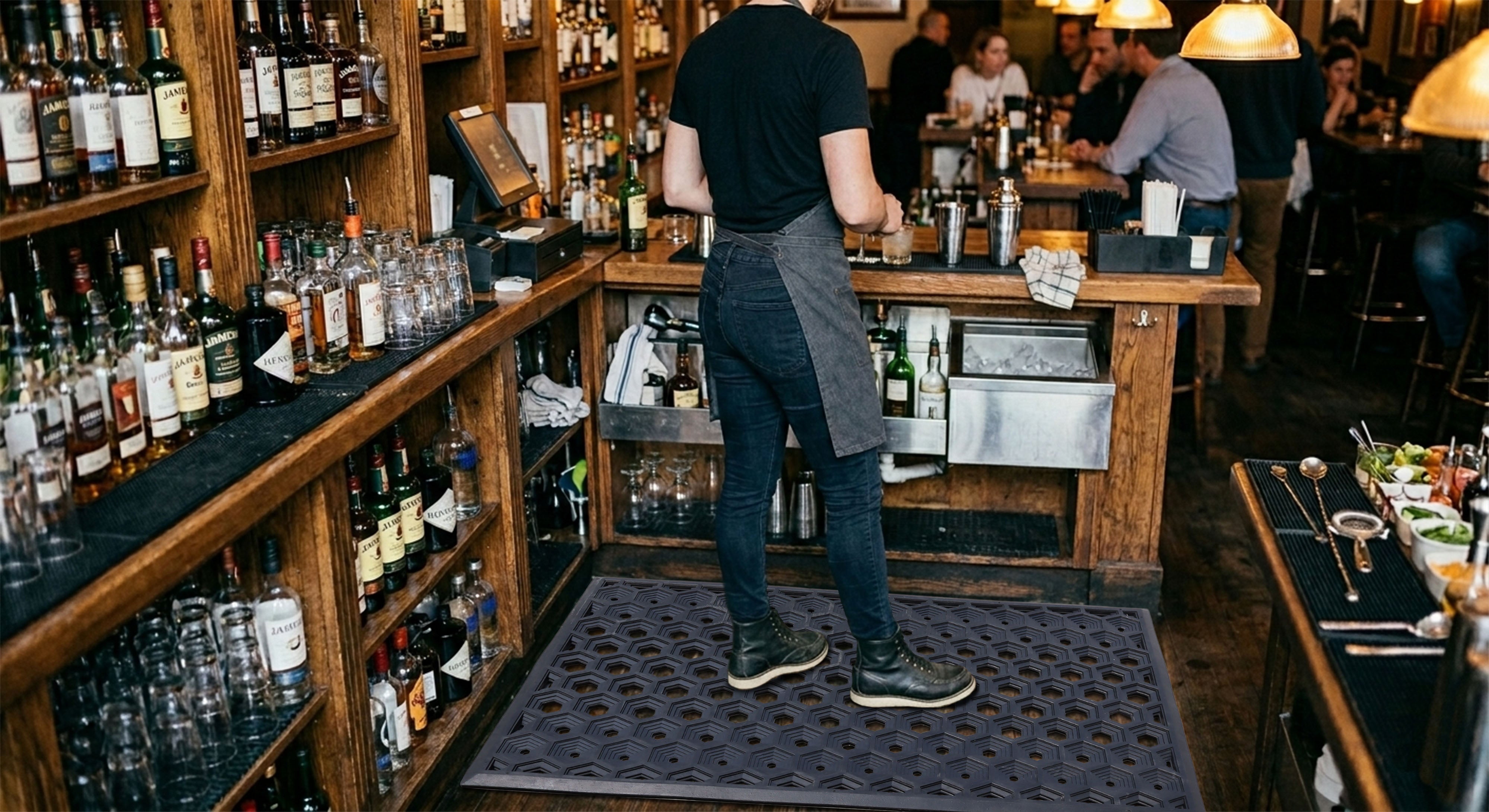 SUBHERA Premium 36X60 Bar Mat – Anti-Slip Rubber Comfort for Restaurants, Bars & Hospitality Areas