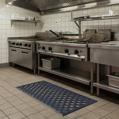 SUBHERA Heavy-Duty 36X60 Rubber Kitchen Mat – Anti-Fatigue, Non-Slip Drainage Mat for Professional Workspaces