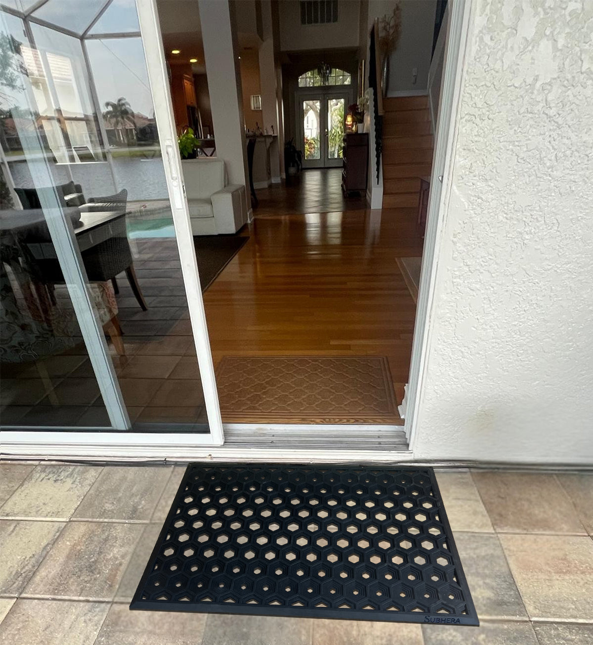 SUBHERA Drain Hole Mat 36X60 for Residential Entrances – Non-Slip & Easy Clean
