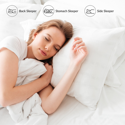 SUBHERA Organic Cotton Bed Pillow (20x30) with pillowcase – 2" Quilted Gusset Support for All-Night Comfort