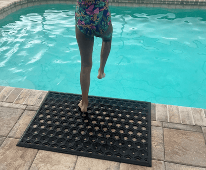SUBHERA Hexa Drain Pool Mat 25X39 – Stylish Protection by the Water